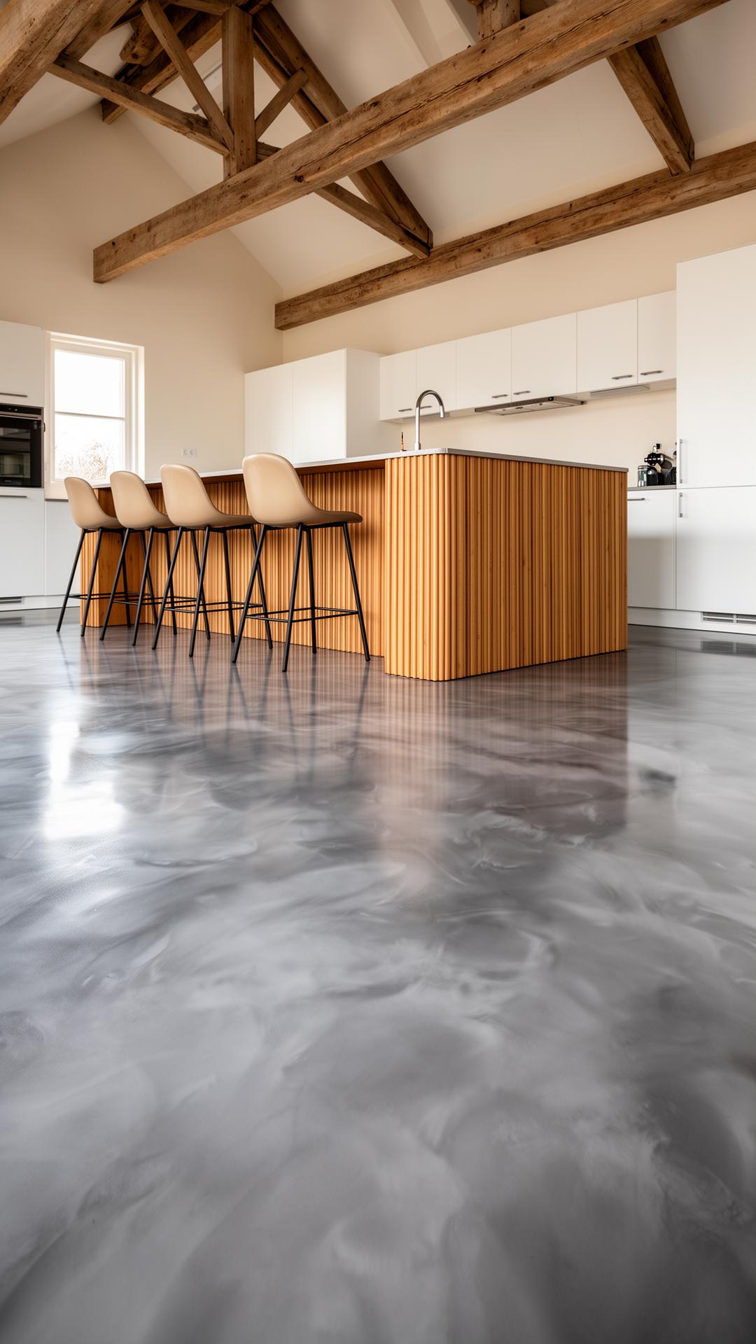 Keuken, PU gietvloer Anthracite
